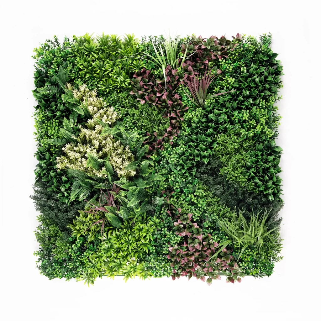 FAUX GREEN WALL MELBOURNE TROPICAL MEDOW 100X100CM ODK001A-$95
